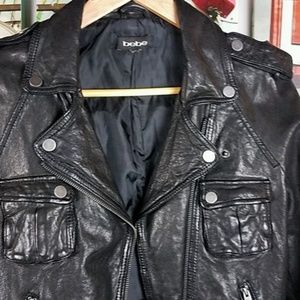 Bebe genuine leather moto jacket, size M